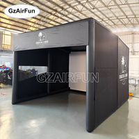 Tente de simulation de golf gonflable en PVC durable avec écran de projection dédié et support de projecteur