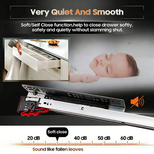 YENUO 10-24インチ アンダーマウント引き出しスライド ソフトクローズ、77LBフルエクステンション、隠しボトムマウントボールベアリングレール - Product Image 3