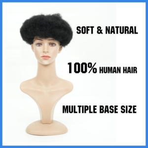 Système capillaire Mono Base Afro pour hommes noirs, 3 clips, lisse, ondulation Water Wave, toupet 100% cheveux indiens Remy, volume moyen, densité légère - Product Image 2