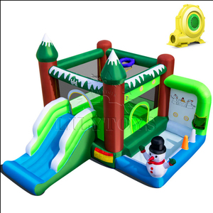 Château plein d'entrain sautant gonflable de bonhomme de neige d'arbre de Noël de nouveau style avec la glissière - Product Image 3