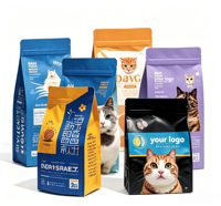 Sacs d'emballage personnalisés à fond plat avec fermeture éclair pour aliments pour animaux (chien, chat) et litière, 1kg, 2kg, 3kg, 5kg, 10kg, 15kg, 20kg