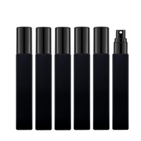 Bouteilles d'atomiseur de parfum en verre noir mat de 10ml vides conception carrée rechargeable avec carton de pulvérisateur de pompe d'impression d'écran emballé
