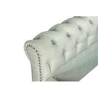 Lit pliant avec tête de lit capitonnée en bois, taille King Size, pour ensemble de chambre à coucher, mobilier de chambre, grand lit