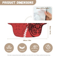 Pareo de Playa Estilo Polinesio Rojo Vintage para Mujer, Cubre Trajes de Baño, Falda Corta Sexy para Bikini