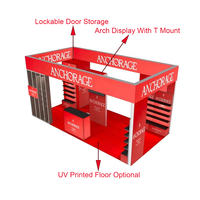 Stand d'exposition modulaire portable 10x20 personnalisé avec éclairage LED pour salons professionnels et foires commerciales