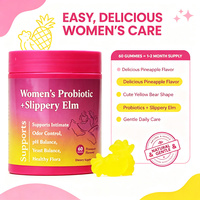 LUVVTIA Gummies Probiotiques à l'Orme Glissante pour Femmes, Équilibre du pH, Complément Vitaminique pour Adultes et Adolescents, Certifié, Vente en Gros Personnalisée OEM