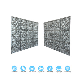 Spedizione Inclusa, Piastrelle per Soffitto in Finto Stagno 24x18 Pollici, Pannello Murale Interno in PVC Goffrato per Ristoranti e Bar PLB10 Stagno Antico - Product Image 6