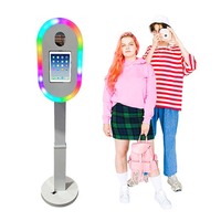 Nouvelle Cabine Photo Professionnelle en Aluminium avec Effet Bois, avec Flight Case, pour iPad 13 pouces, pour événements, avec supports pour livres de 11 pouces et accessoires, compatible DSLR