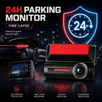 Caméra embarquée double objectif 4K avec contrôle par application WiFi, écran 3 pouces, batterie 200 mAh, charge Type C, enregistrement en time-lapse H265