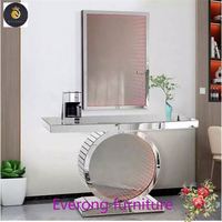2021 Nouveau design Table console LED de luxe Table console miroir en diamant écrasé avec lumières LED
