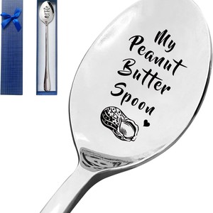 Cucchiaio in Acciaio Inox Regalo per San Valentino con Manico a Forma di Cuore e Messaggio d'Amore Inciso, Utensile da Cucina Romantico per Coppie - Product Image 1