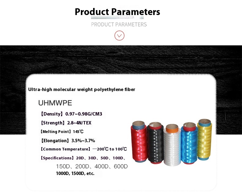 Sowett ультра высокомолекулярное волокно UHMWPE, ледяной шелк, сильное сопротивление растяжению, резка, анти-окисление, высокая производительность