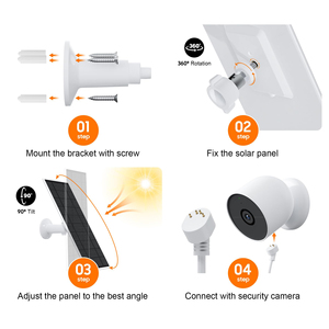 Panel Solar de Silicio Monocristalino de 3W/5W para Cámara <span class=keywords><strong>Google</strong></span> <span class=keywords><strong>Nest</strong></span>, Batería Integrada de 4000mAh/8000mAh, Resistente al Agua, ETFE, 4m, Conector <span class=keywords><strong>Google</strong></span> de 4 Pines - Product Image 5