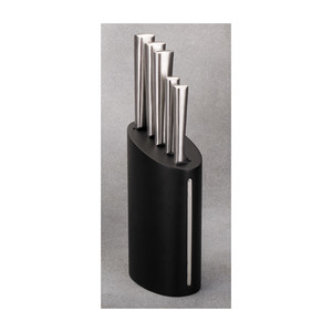 Portacoltelli per 5 coltelli, supporto magnetico nero, design moderno, organizer da cucina - Product Image 1