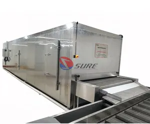 Congelador rápido tipo túnel equipamento de congelamento rápido de alimentos totalmente automático