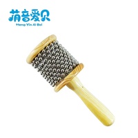 Metal Cabasa with Wooden Handle Percussion Instrument Cabasa