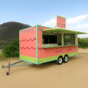 Remolque Móvil para Exteriores Totalmente Equipado, Remolques para Helados y Barbacoa, Camión de Comida Callejera con Ventana de Servicio Comercial de Fibra de Vidrio - Product Image 3