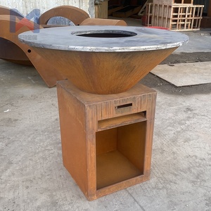 Griglie per barbecue da esterno di grandi dimensioni griglia per barbecue a carbone per impieghi gravosi con griglia in legno - Product Image 3