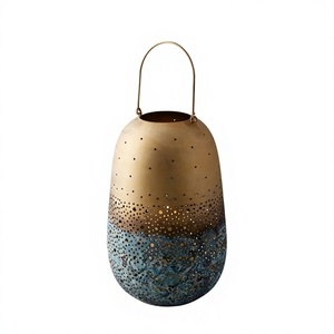 Stylish Look Eco Friendly Candle Jar Lantern With Handle Villa Decoration Expensive Design Luxury Candle Lantern - Product Image 1