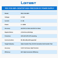 Fuente de Alimentación CC de Banco de Alta Precisión PDS 3150-08P+ 150V 8A 600W, Híbrida, Lineal, con Interfaz de Comunicación Múltiple