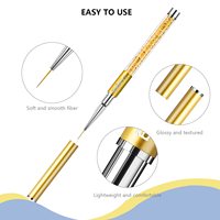7 pinceaux ovales pour la décoration des ongles, pour salon et manucure DIY à domicile, avec des stylos à double embout pour le nail art