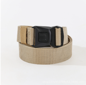 Ceinture en nylon tressé style raphia crème avec <span class=keywords><strong>boucle</strong></span> automatique ronde en alliage jaune 120CM – Accessoire pour robe d'été - Product Image 4