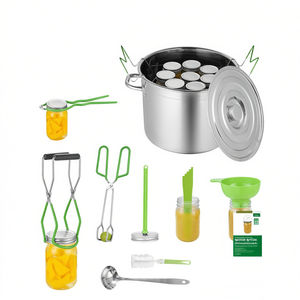 Kit per conserve a bagno d'acqua, 11 pezzi, utensili in acciaio inossidabile per la conservazione degli alimenti - Product Image 1