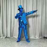 Costume de danse robotique réfléchissant effet miroir pour salle de bal, tenue dorée miroir pour performance en boîte de nuit, DJ et chanteur - Vente chaude usine