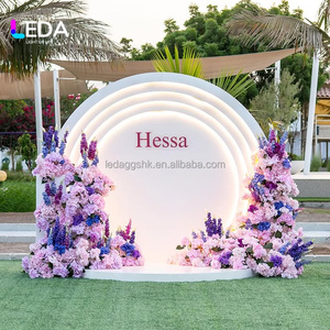 LEDA New Design White Acrylic <b>Illuminated</b> Round Backdrop LED Photo Booth for Wedding Event Party Decor - Product Image 2