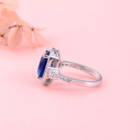 Bagues de luxe en argent Sterling 925 sans plomb, grandes pierres précieuses bleues, bagues islamiques turques