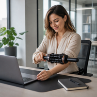 Rouleau de massage vibrant manuel filaire à 5 vitesses, rechargeable par USB, pour la remise en forme et le soulagement du stress