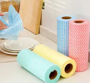 Disposable Towel Non-woven Fabric Cleaning Cloth In Roll Spunlace