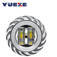 Phare de moto LED avec yeux de démon, phare clignotant super lumineux, faisceau haut/bas, projecteur stroboscopique, double lentilles, lampe étanche