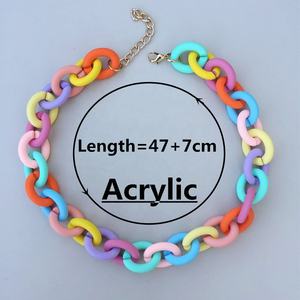 Collar grueso 2024, collar de moda Hip Hop colorido al por mayor, gargantilla de cadena acrílica grande de plástico mate de Color caramelo para mujer - Product Image 3