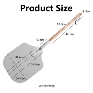Accessori da Cucina: Pala per Pizza in Lega di Alluminio 12*14 Pollici con Manico in Legno, Utensile per Girare la Pizza - Product Image 2