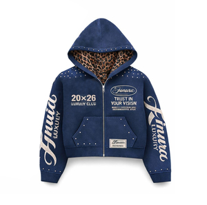 Sudadera con Capucha Personalizada 100% Algodón, Oversize, con Cierre Completo, Detalle de Pedrería, Lavado Ácido, Calidad Premium, Estilo Urbano, Tacto Suave, para Hombre - Product Image 3