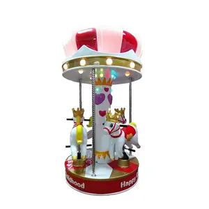 Popular Portable Rotatable Small Coin Operated Game Machine Tree/Ice Carousel 2/3 Players for Christmas Celebration