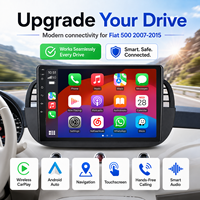 Reproductor de DVD para Auto de 9 Pulgadas para Fiat 500 2007-2015, Pantalla Táctil, Receptor, Mirrorlink, Navegación, BT, Multimedia, Audio, GPS, Unidad Principal