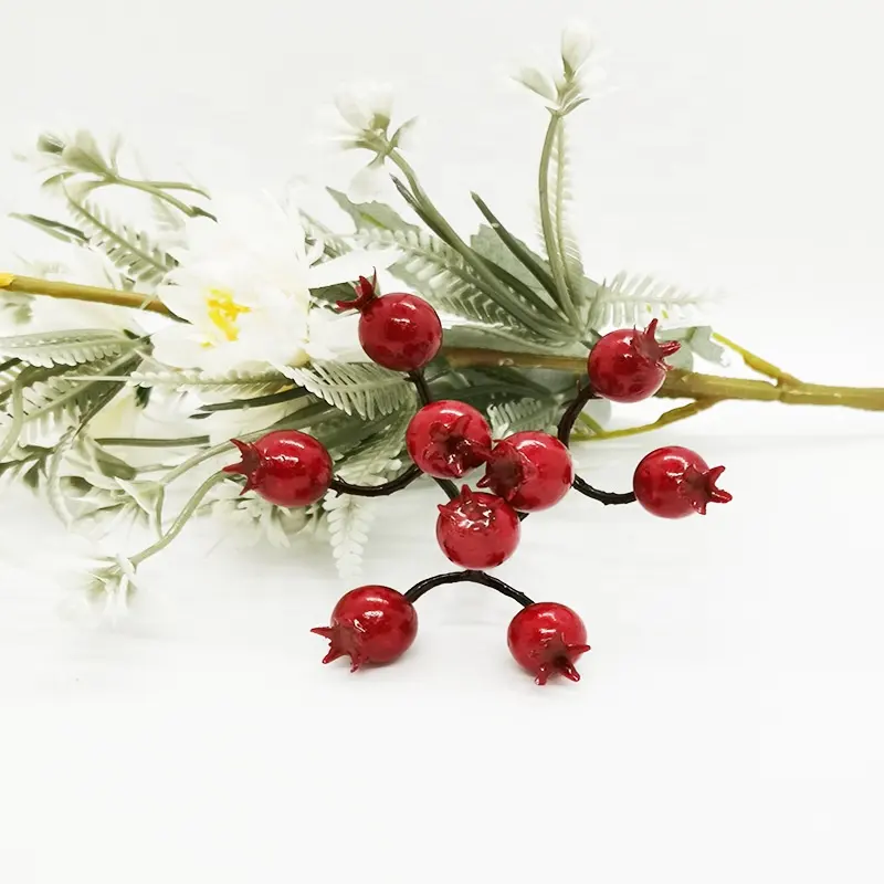 Großhandel Schaum künstliche Frucht pflanze Single Branch Christmas Berry Bean für Hausgarten Dekoration