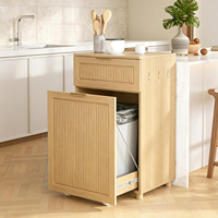 Poubelle escamotable en bois pour armoire, support de poubelle dissimulé, panier à linge, poubelle autoportante pour cuisine