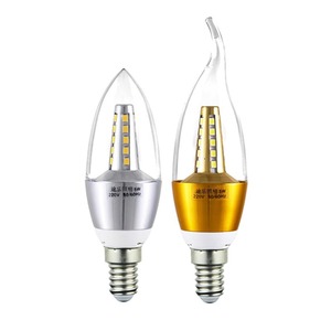 Led Bulb E14 E27 Screw Base Pointed Candle Light For Chandelier Crystal <b>Lamp</b> <b>Silver</b> Gold Color - Product Image 3