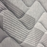 Tissu de matelas en polyester tricoté gris à motif géométrique ondulé, matelassé, extensible et respirant, 300 GSM, pour literie