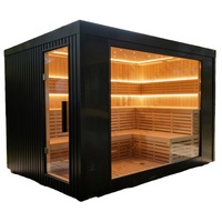 Cabine de sauna électrique extérieure de haute qualité en bois massif avec poêle infrarouge Triunity, pour 4 à 6 personnes, spacieuse, idéale pour villa et appartement, style traditionnel