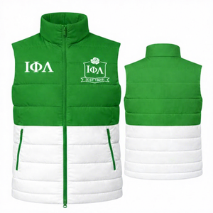 Chaleco Acolchado Premium de la Hermandad Iota Phi Lambda, Chaleco Acolchado de Alta Calidad, Chaleco Acolchado para Mujer - Product Image 1