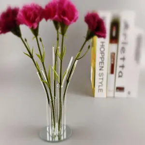 Ucuz şeffaf cam vazo tüp basit yaşam dekor