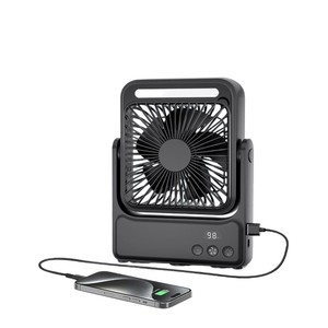 Portable Desk Fan 6 Inch With Usb Charging And Battery Display For Indoor Outdoor Use - Product Image 1