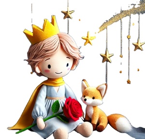 ODM OEM Ai Thiết Kế Đồ Chơi Sang Trọng Tùy Chỉnh Thú Nhồi Bông Sang Trọng Dễ Thương Phim Anh Hùng Hoàng Tử Nhỏ Với Con Búp Bê Cáo Của Anh Với Logo Công Ty Thêu - Product Image 1