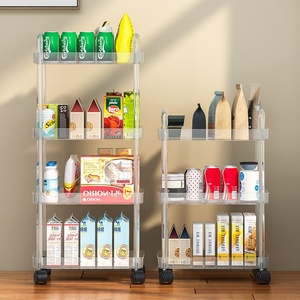 Support de rangement roulant empilable à 3 niveaux Chariot utilitaire de cuisine du sol au plafond Support de rangement roulant à plusieurs étages avec roues - Product Image 5