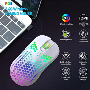 Ratón Inalámbrico Profesional para Juegos, Ratón Celular Ligero y Ergonómico con Sensor Óptico y Retroiluminación RGB - Product Image 6