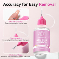 BORN PRETTY Liquide Dissolvant Adhésif pour Capsules d'Ongles Gel X Sans Acétone 30ml – Dissolvant de Colle à Ongles Précis pour Faux Ongles